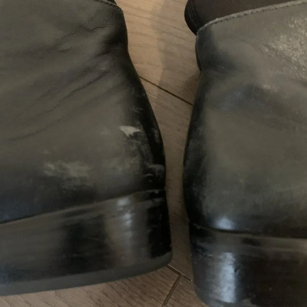 Michael Kors Bromley Over The Knee Genuine Leather Solid Black Boots 7